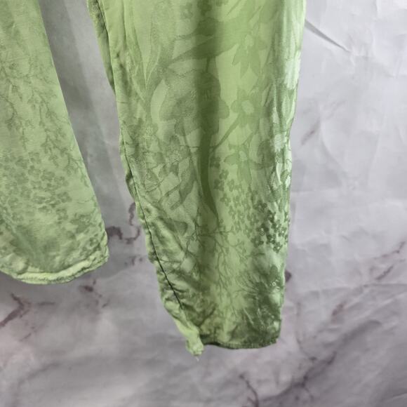 & Other Stories Shirt Womens Medium 8 Green Peasant Blouse Renaissance Satin - Picture 4 of 13
